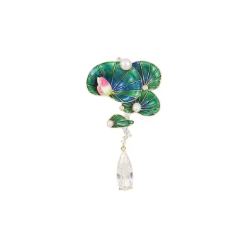 ZWU Alloy Refined Green Brooch Versatile Business Suit Cheongsam Accessories Women's