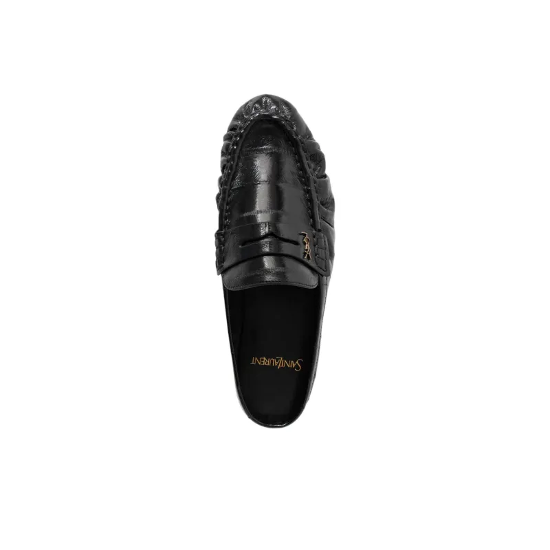 SAINT LAURENT LE LOAFER Wrap toe Slippers Women's Black-2
