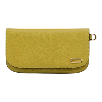 Delvau Alpina Calf Grain Calfskin Wallet Women's Monkey Peach