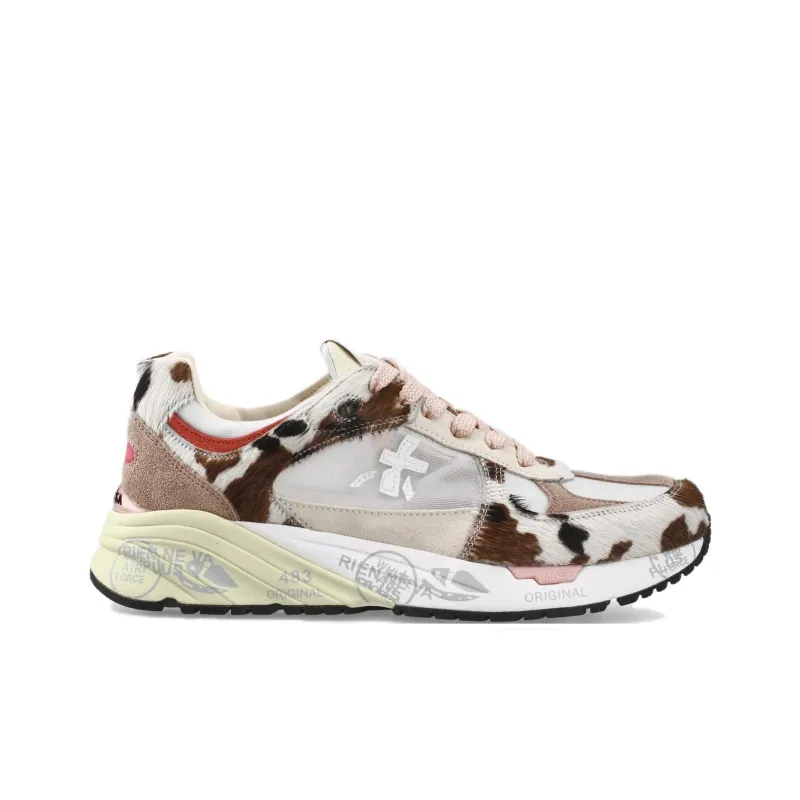 PREMIATA Mased Low Top Casual Shoes Unisex White Brown-1