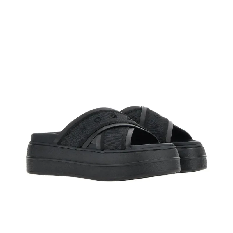 HOGAN Skyscraper Slide Slippers 6cn Women's Black-2