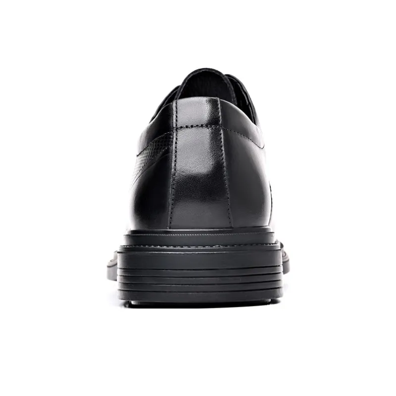 Kaltendin Top Grain Cow Leather Comfortable Versatile Business Casual Dress Shoes Men's Black-4