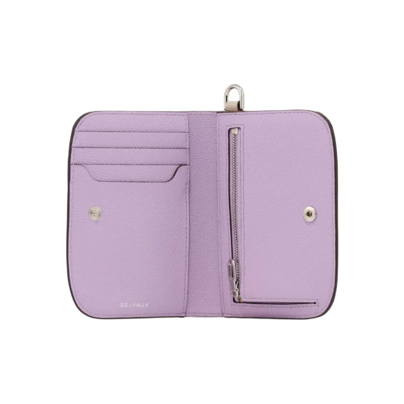 Delvau Cow Leather Wallet Unisex Gray-3