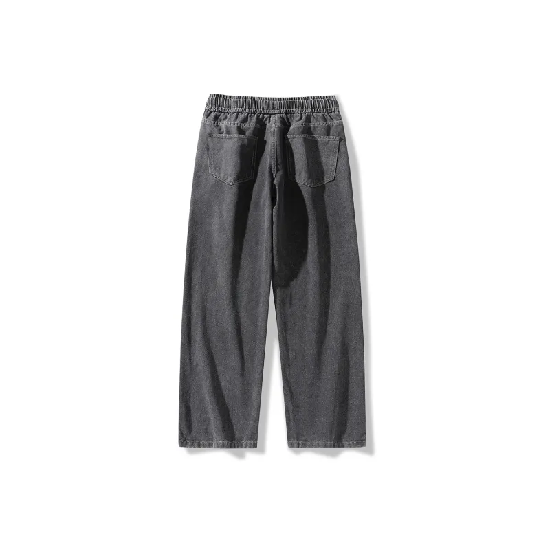 SIFLYTO Distressed Straight Fit Drawstring Jeans Unisex-7
