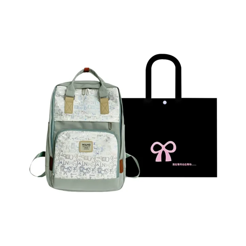 HACIN Nylon Fabric Backpack Unisex Black/Green/Blue/Pink-9