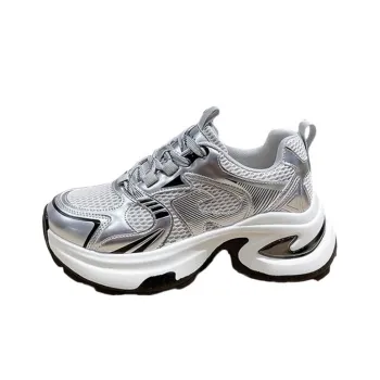 LIANGHUO Cushioning, Slip Resistant, Abrasion Resistant, Breathable, Impact Resistant Low Top Chunky Sneakers Women's