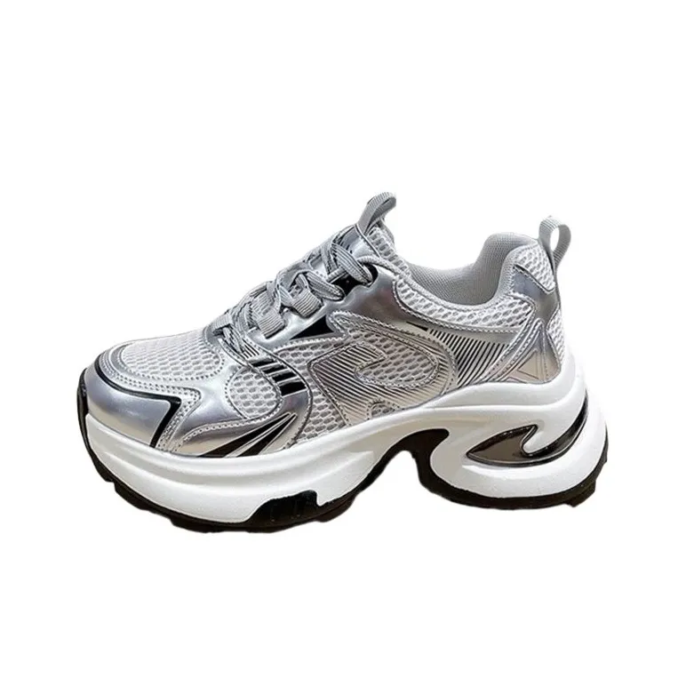 LIANGHUO Cushioning, Slip Resistant, Abrasion Resistant, Breathable, Impact Resistant Low Top Chunky Sneakers Women's-4