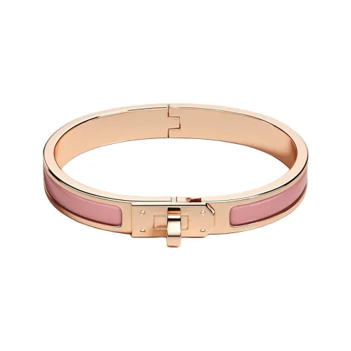 HERMES Enamel Bangles Women's Pink