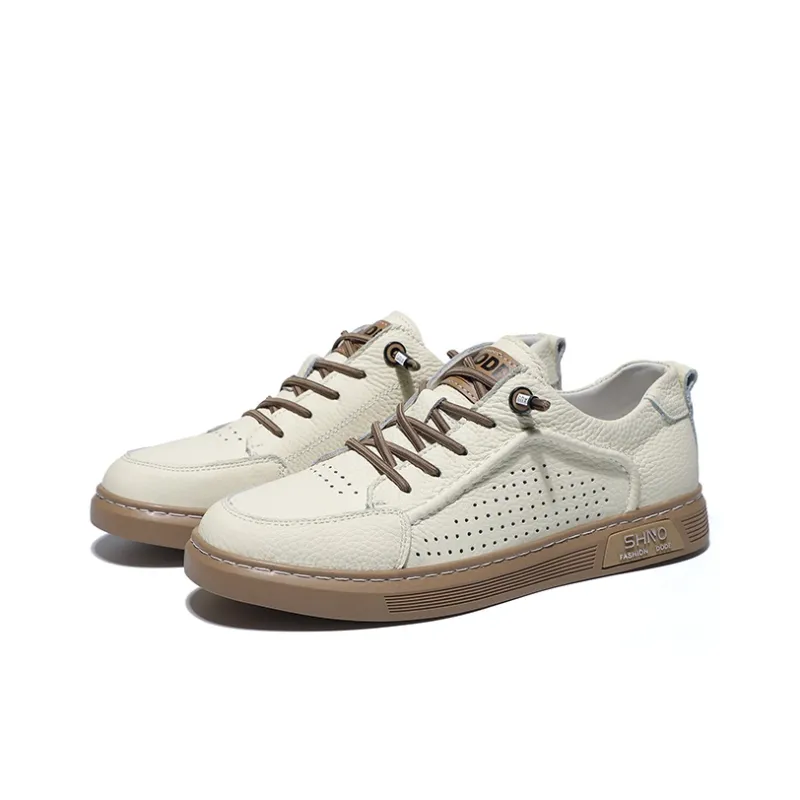 PLO CART Low Top Skateboard Shoes Men's White-1