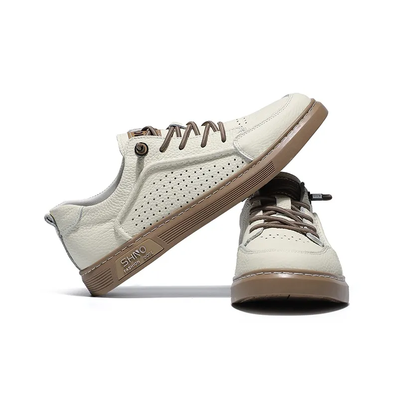 PLO CART Low Top Skateboard Shoes Men's White-3