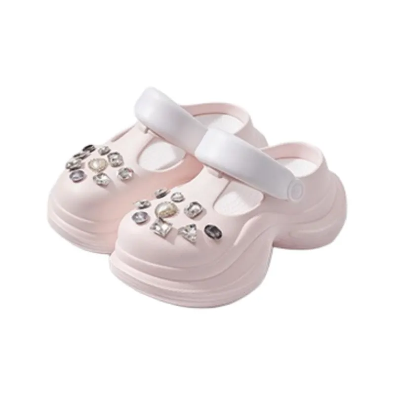 Yamada Hyakuju Women's Home Slippers White Pink, Blue White, Beige Black, Pink White-15