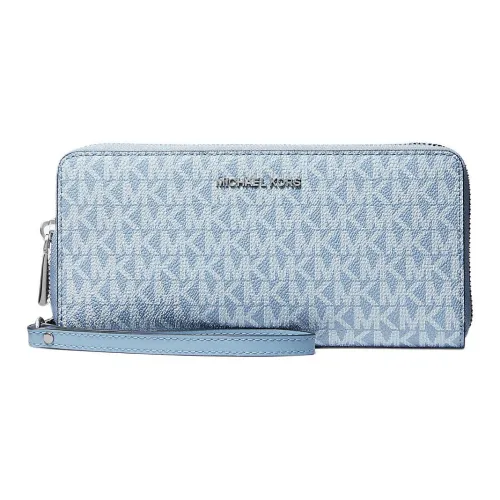 MICHAEL KORS Coated Canvas Wallet Large Size Women's Blue