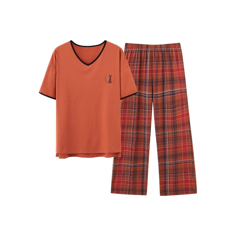 MADALLO Pajama Set Women's Orange Red-0