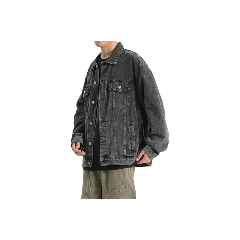 33TH Denim Jacket Unisex Black Gray Color-0