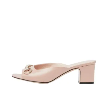 GUCCI Horsebit Slide Slippers 5.5cm Women's Light Pink