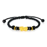 Sterling Silver-Wealth Blessing Chinese Auspicious Animal Rope Bracelet, Small