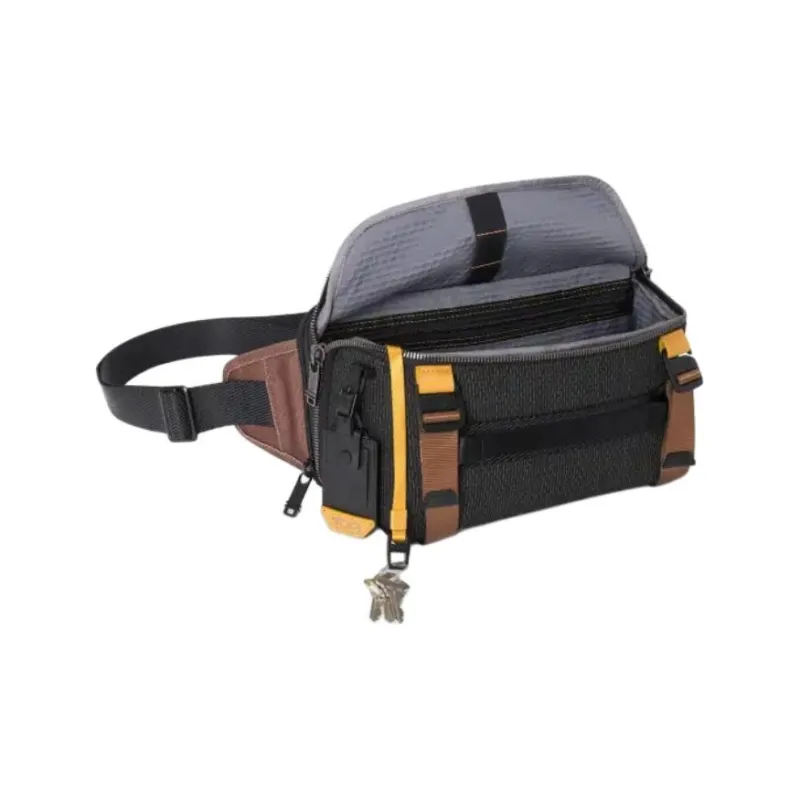 TUMI Fabric Sling Bag Men's Black & Yellow-2