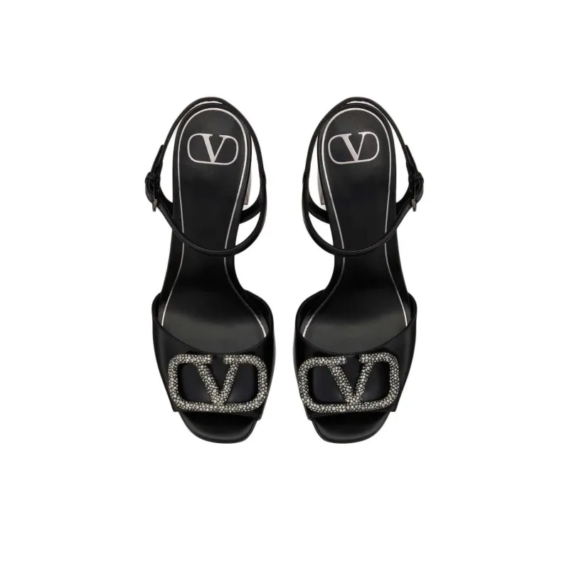 Valentino Vlogo One Strap Sandals 11.5cm Women's Black-2