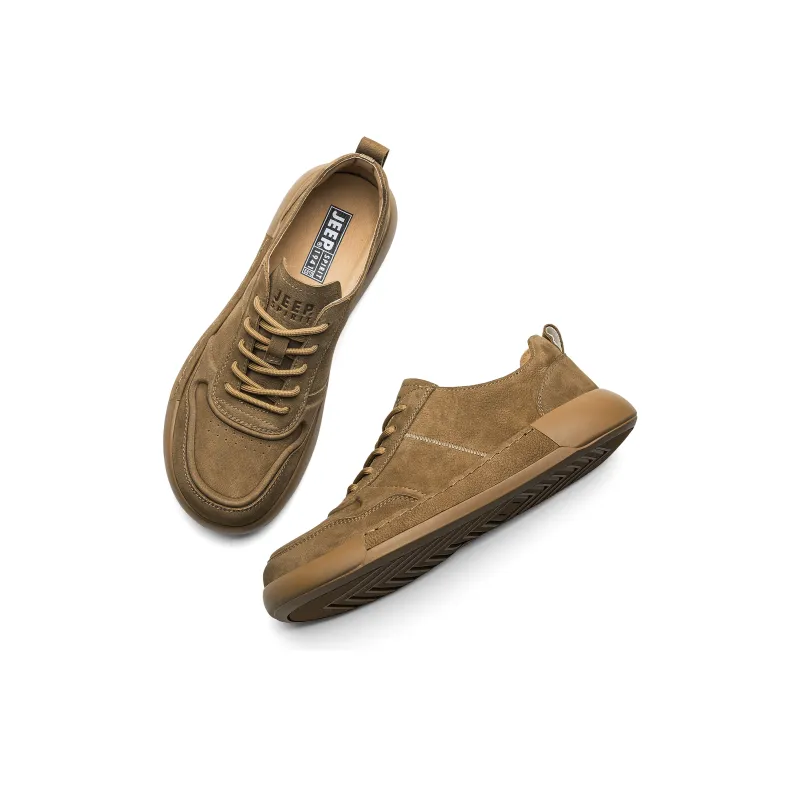 JEEP SPIRIT Slip Resistant Cushioning Wear Resistant Lightweight Low Top Skateboard Shoes Men's Coconut Brown-3