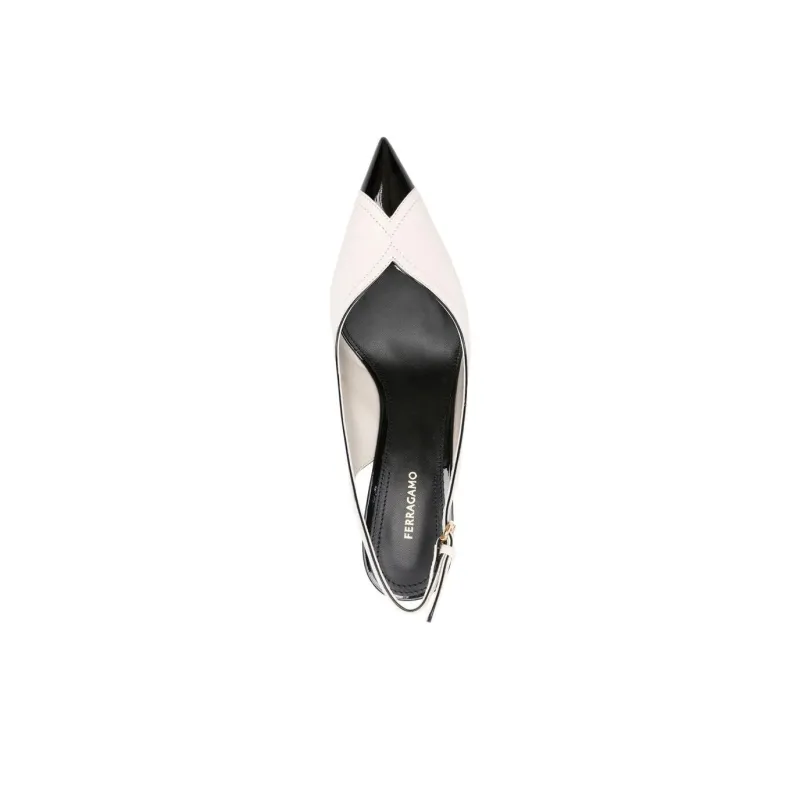 FERRAGAMO Slim Heel High Heels 7cm Women's White-4