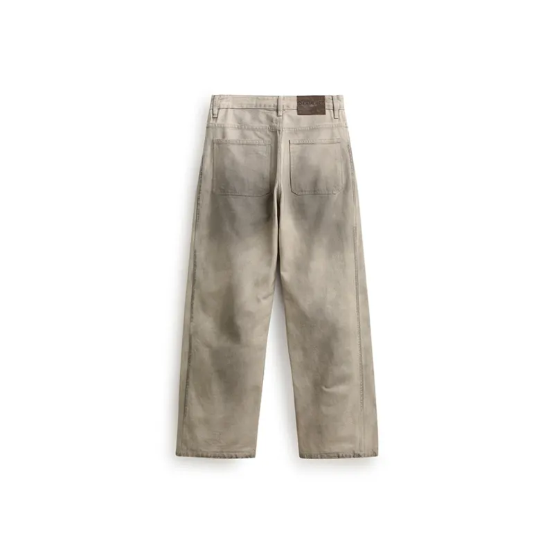 ZENGZHI Jeans Unisex Dirty Apricot-1