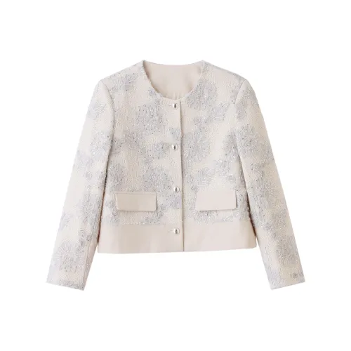 Yi Mengyuan Jackets Coats Women's Beige Gray
