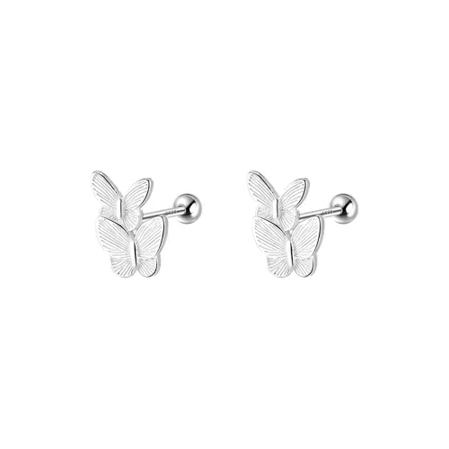 EAR PARTNER 999 Fine Silver Stud Earrings Women's