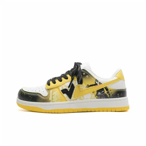 Yalu Coverage Cushioning, Abrasion Resistant, Lightweight, Breathable Low Top Skateboard Shoes Unisex Yellow Black
