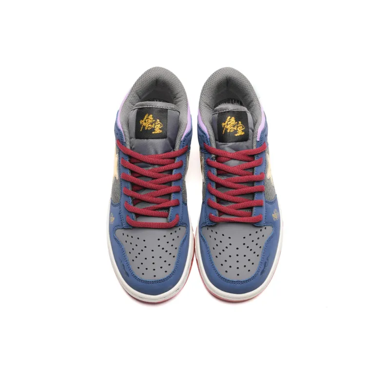 Teddy Bear Collection Low Top Skateboard Shoes Unisex Blue Gold Color-9