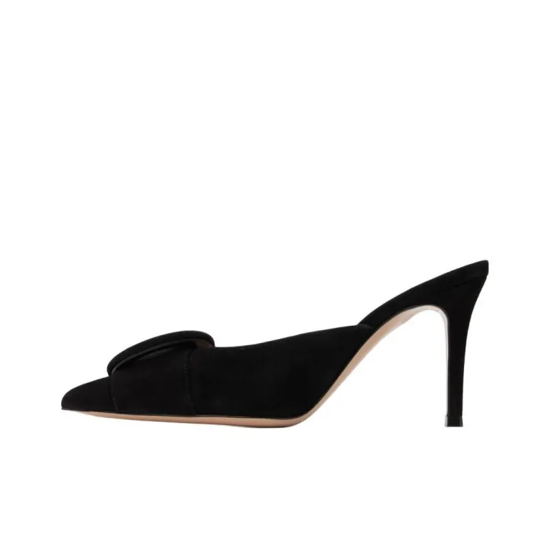 GIANVITO ROSSI Portofino Quiet Wrap toe Slippers Women's Black-2