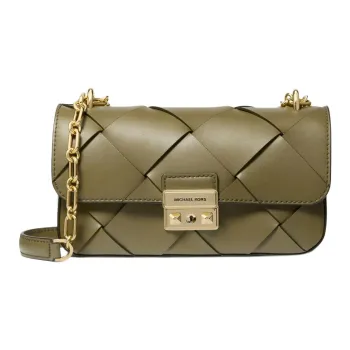 MICHAEL KORS Tribeca Cow Leather Shoulder Bag Small Size Women's Army Green