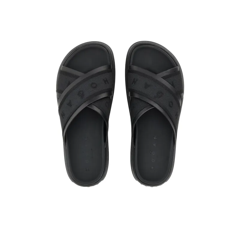 HOGAN Skyscraper Slide Slippers 6cn Women's Black-4