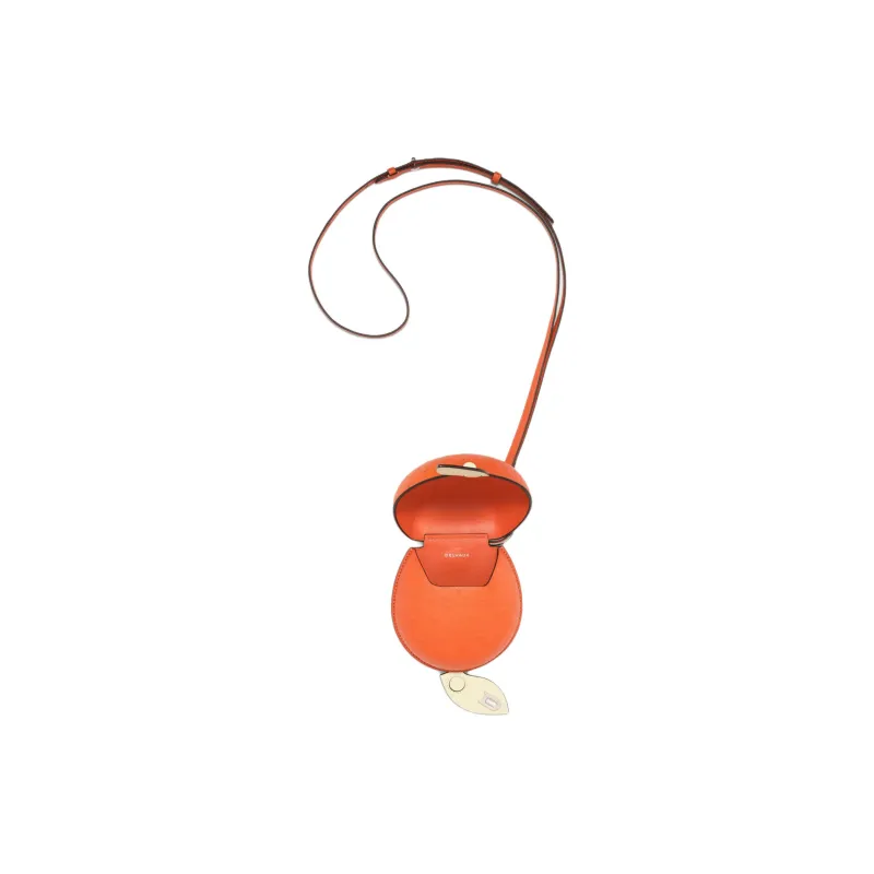 Delvau Calfskin Coin Purse Small Size Women's Orange-1