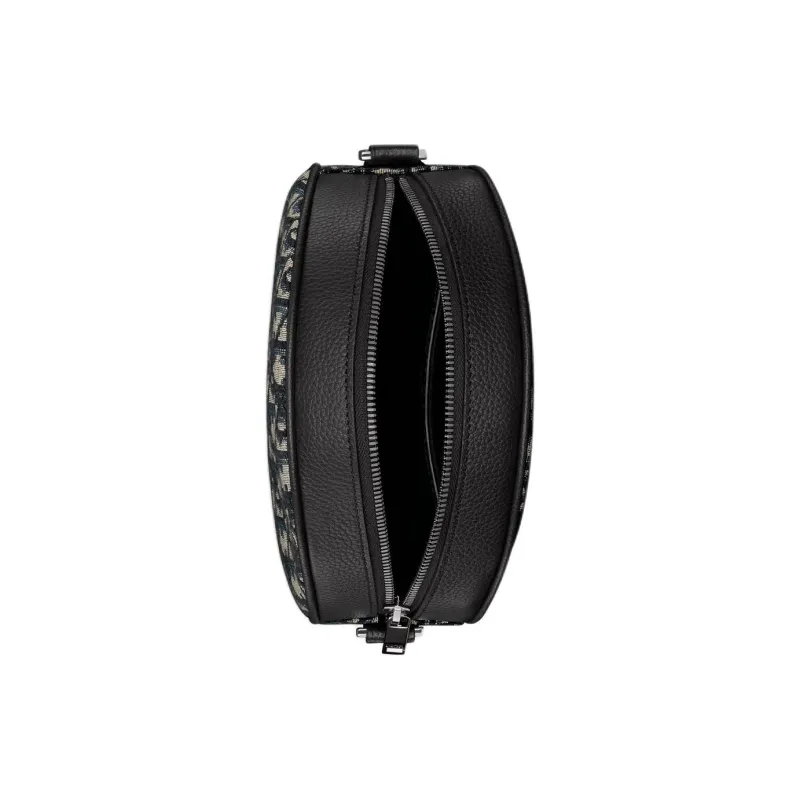 DIOR Cotton Round Bag, Messenger Bag, Shoulder Bag Women's Black-3