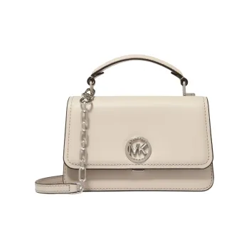 MICHAEL KORS Delancey Split Cow Leather One Shoulder Handbag Small Size Women's Light Sand