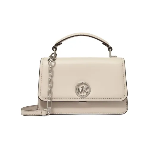 MICHAEL KORS Delancey Split Cow Leather One Shoulder Handbag Small Size Women's Light Sand