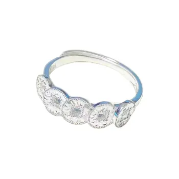 Old Qingyun Silver Building 999 Fine Silver Rings Unisex