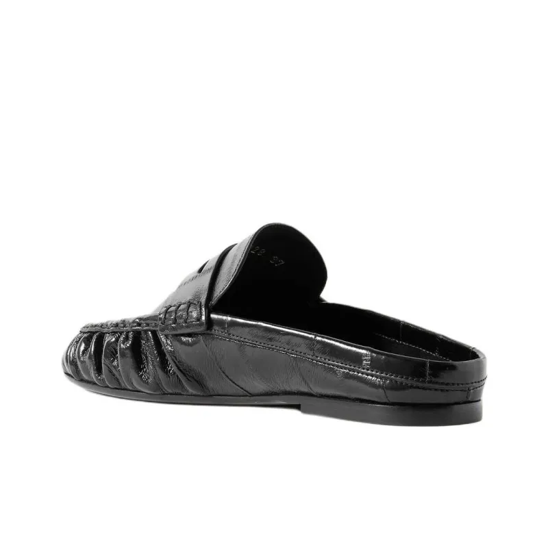 SAINT LAURENT LE LOAFER Wrap toe Slippers Women's Black-1