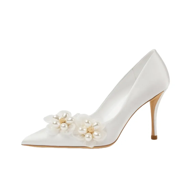 Houseofavenues Slim Heel High Heels Women's White-0