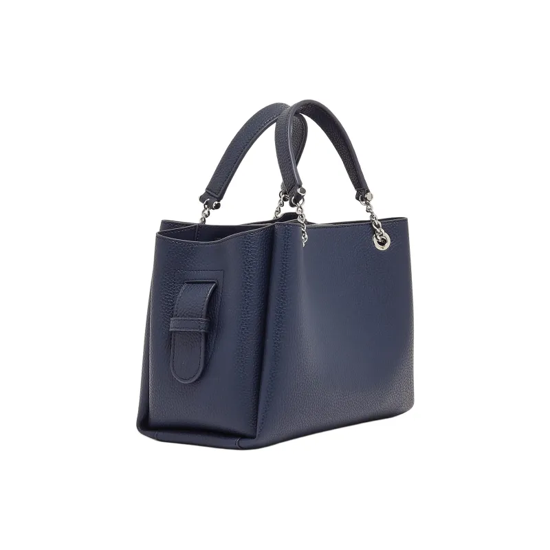 EMPORIO ARMANI PVC Polyvinyl Chloride Tote Bag, Shopping Bag, Shoulder Bag, Handbag Women's Marine Blue-2