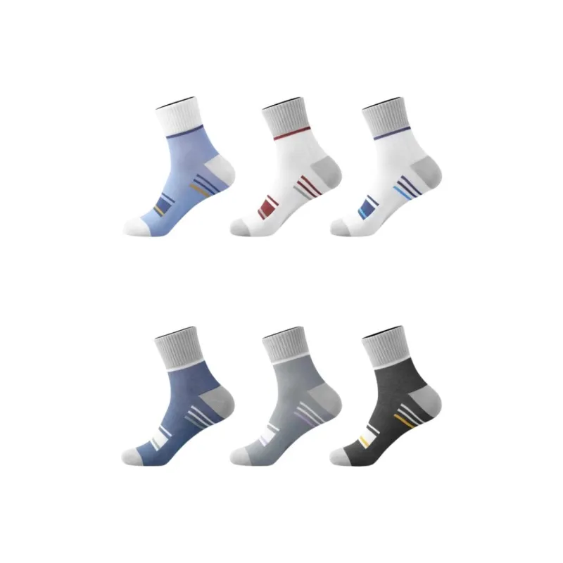 H YXIANG Mid Calf Socks Unisex 6 Pack-0