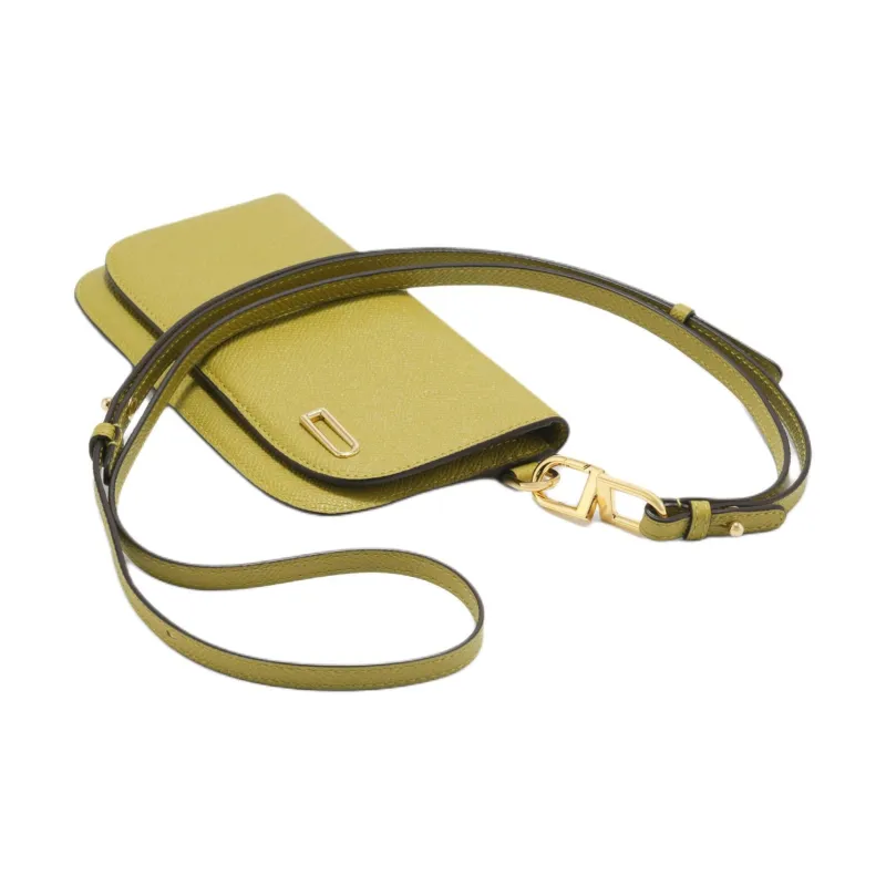 Delvau Alpina Calf Grain Calfskin Wallet Women's Monkey Peach-3