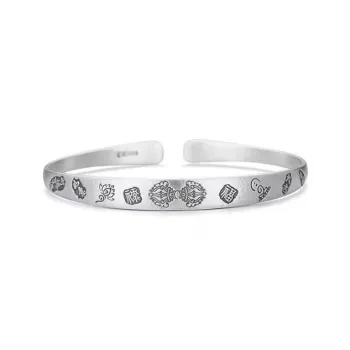 Old Qingyun Silver Building 999 Fine Silver Bangles Unisex