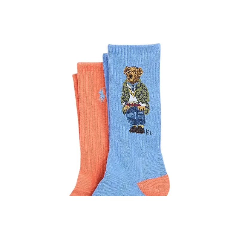 Polo Ralph Lauren Polo Bear Cotton-Blend Crew Sock 2-Pack Mid-Calf Socks Men's 2 Pack-2
