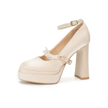 Bamiti Chunky Heel High Heels 11cm Women's