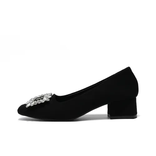Be Good Chunky Heel High Heels 5cm Women's Black