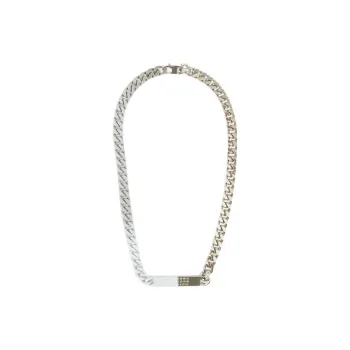 MM6 Maison Margiela Minimal Logo Id Tag Curb Necklace