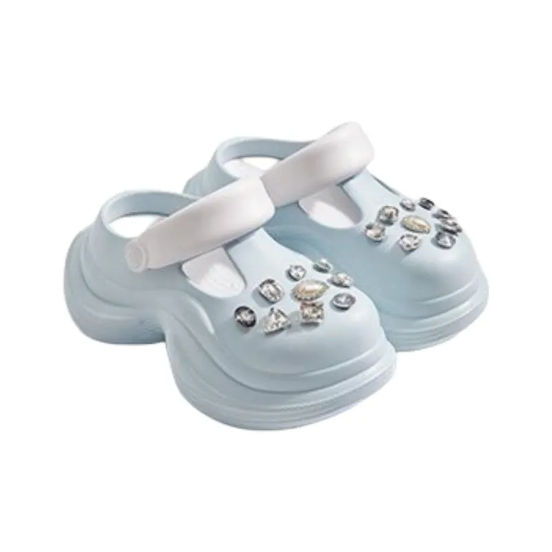 Yamada Hyakuju Women's Home Slippers White Pink, Blue White, Beige Black, Pink White-6