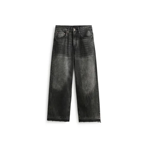 ZENGZHI Jeans Unisex Dirty Black