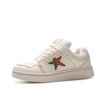 STUR YSN Low Top Skateboard Shoes Women's White Rainbow